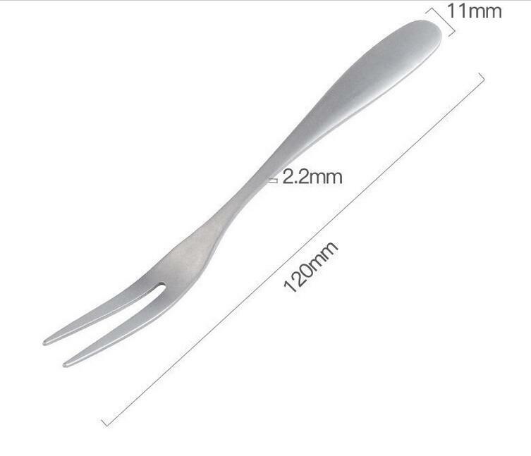 Portable healthy tableware Pure Titanium ableware fruit Fork Camping EDC Tools