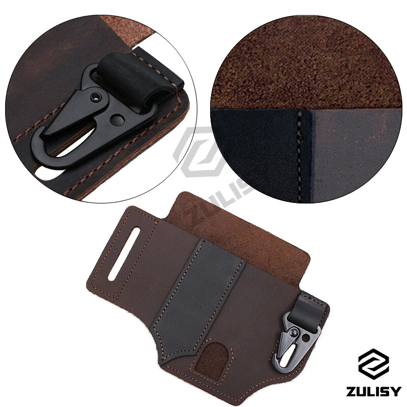 EDC Belt Organizer Multitool Leather Sheath for Leatherman Knife Pen Flashlight