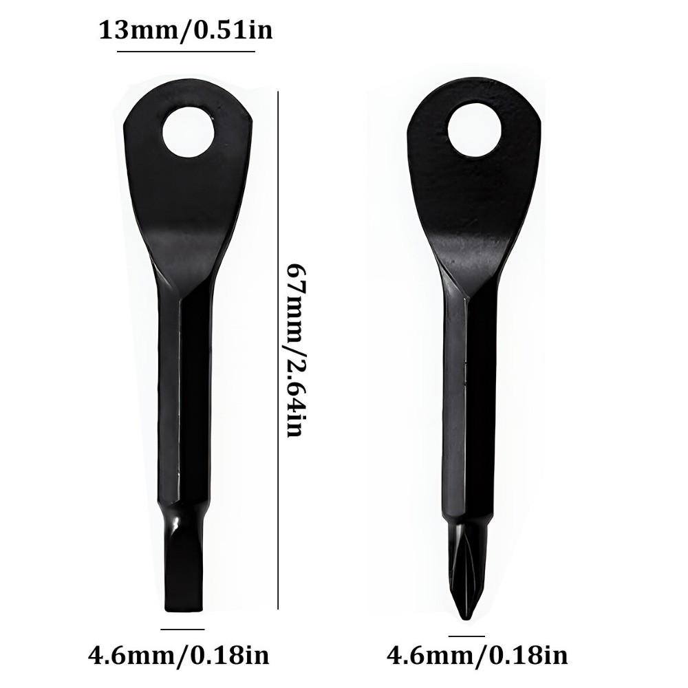 2Pcs Keychain Screwdriver EDC Tool Set Outdoor Carrying Mini Tool with KeyChain