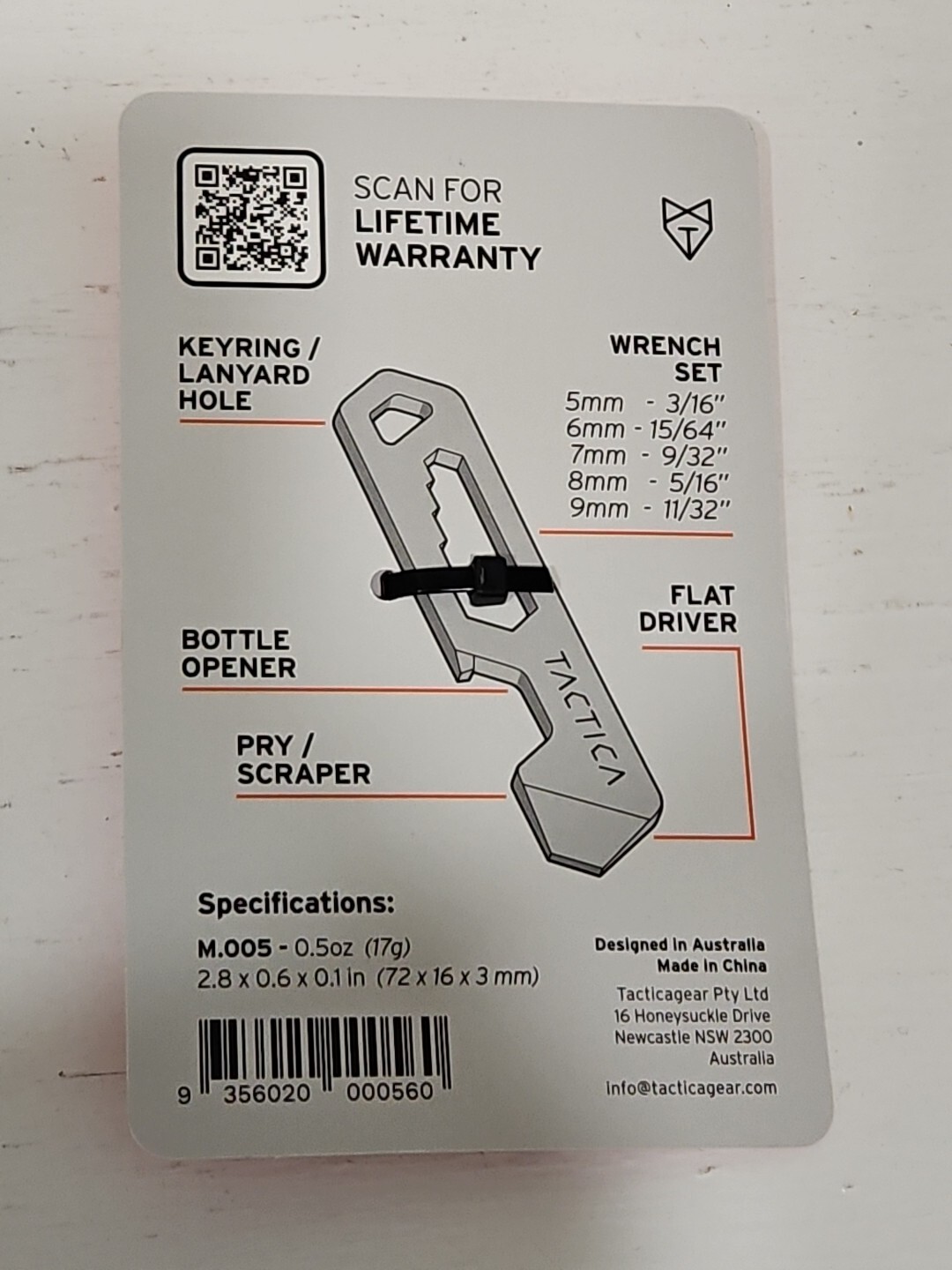 Tactica EDC M.005 Stainless Steel Micro Tool NEW Keychain Bottle Opener Wrench