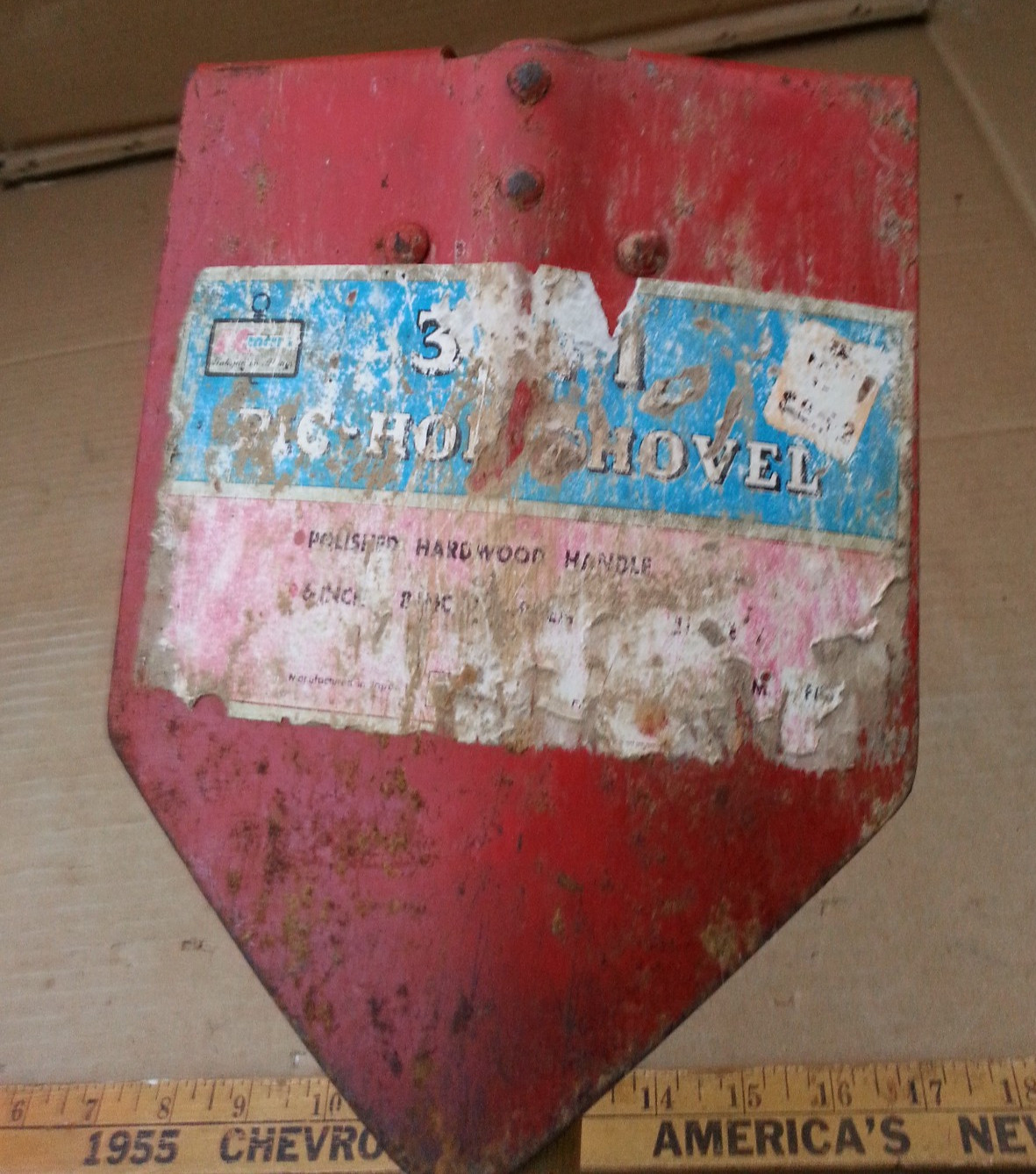 VINTAGE 3-IN-ONE PICK,HOE,SHOVEL FOLDING E-TOOL MADE IN JAPAN W/ORIGINAL LABEL!!