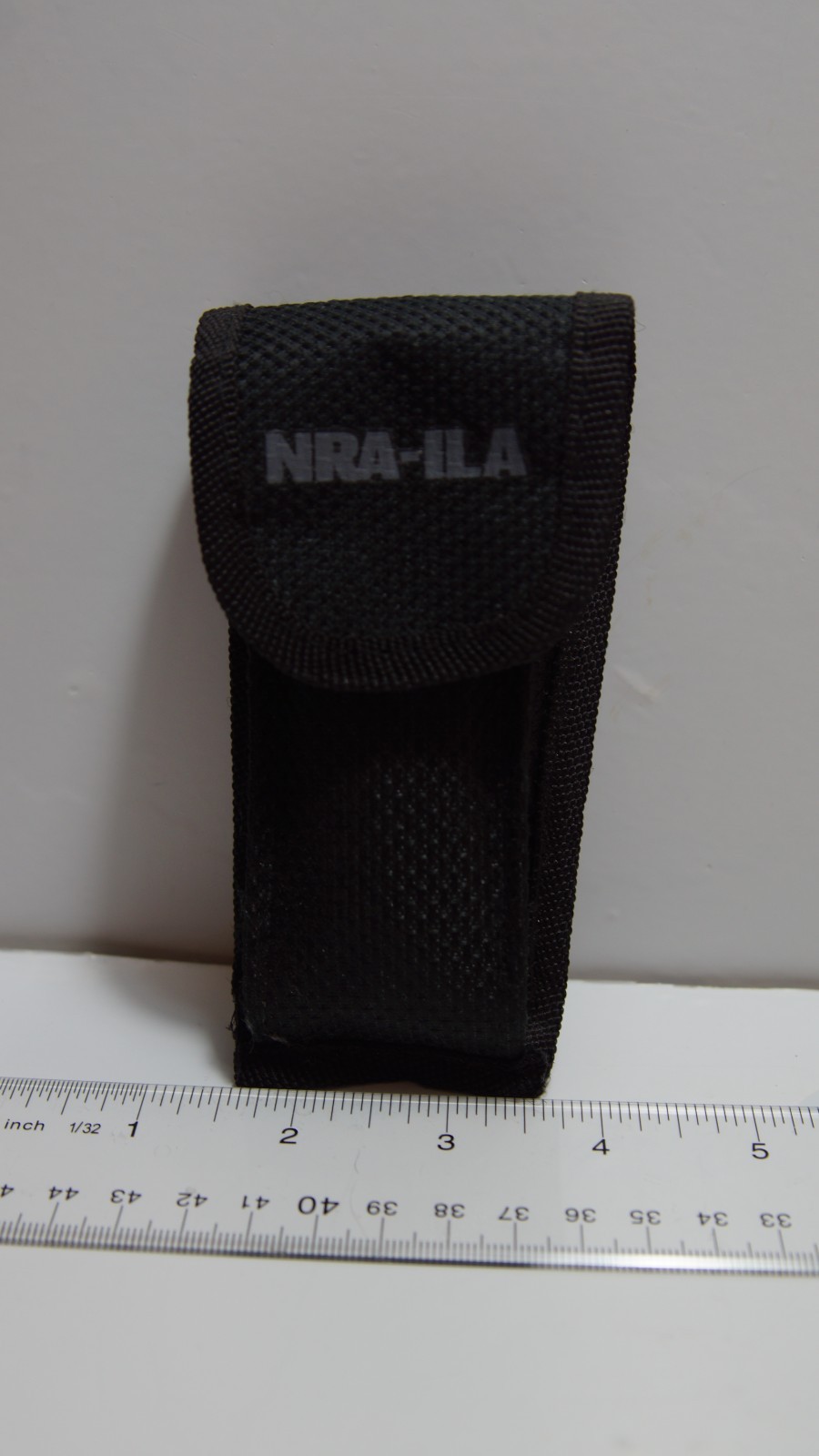 NRA‑LIA Black Multi‑Tool w/ Bits & Nylon Sheath – Knife Saw Pliers Set