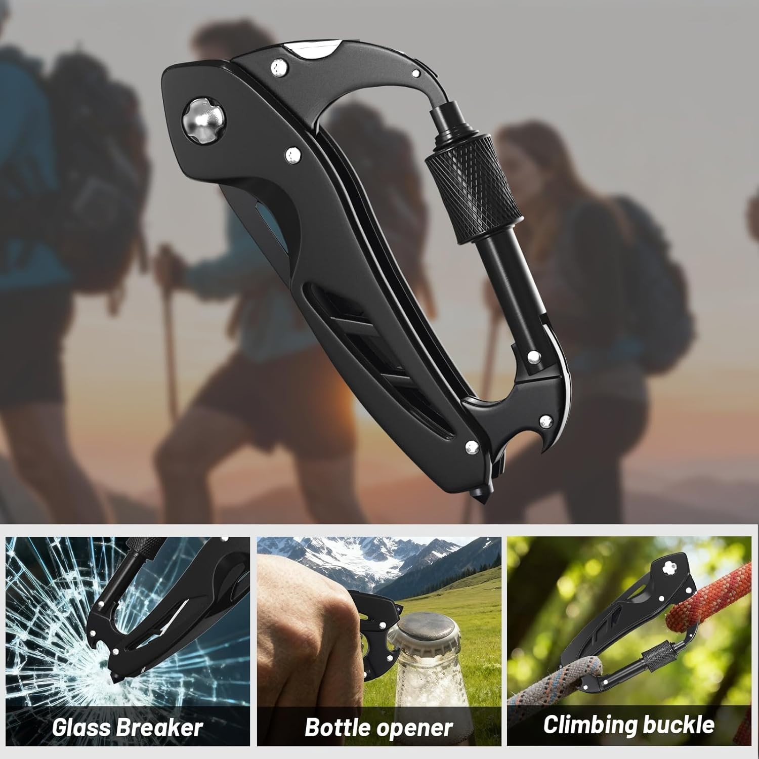 Compact 9-in-1 EDC Multitool with Pocket Knife: Ideal for Camping & Hiking Gifts