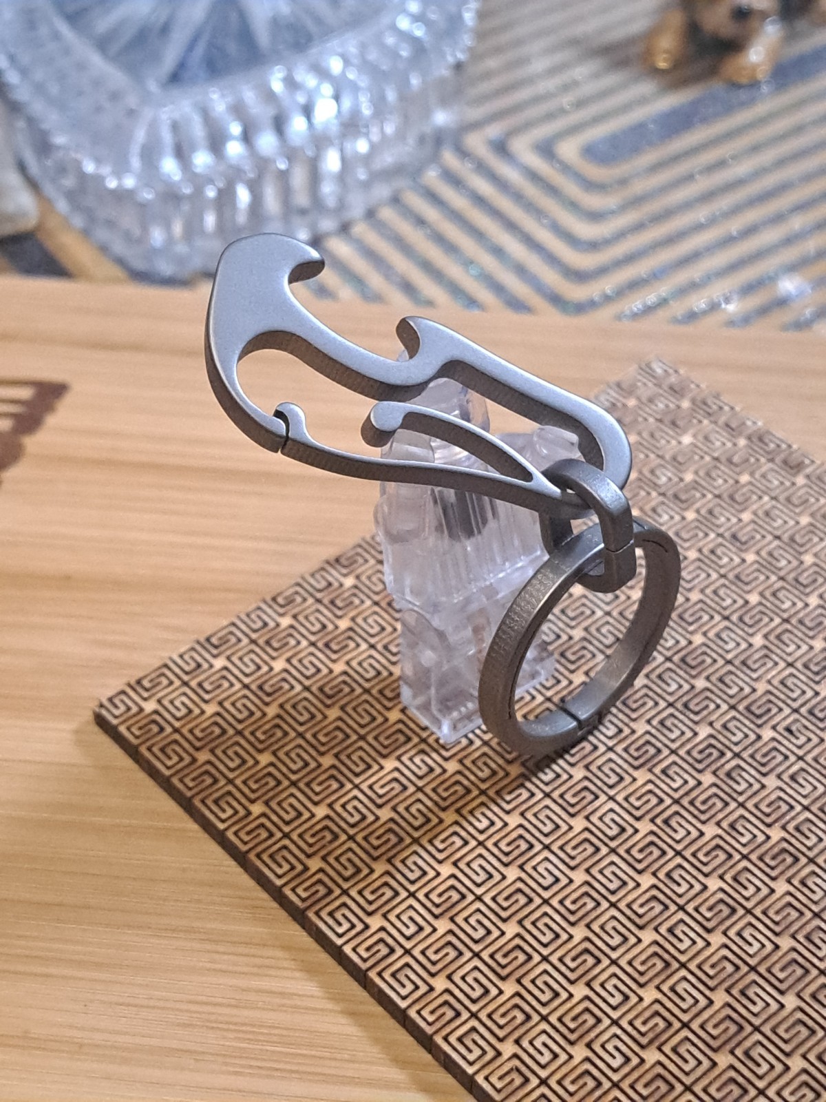 Mini EDC Titanium Carabiner Keychain With Built-in Bottle Opener
