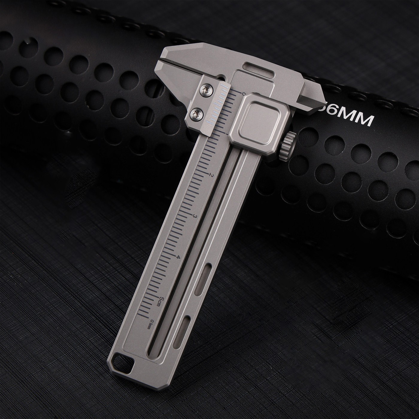 Titanium Alloy Mini Caliper EDC Multi Tool Wrench Bottle Opener Glass Breaker