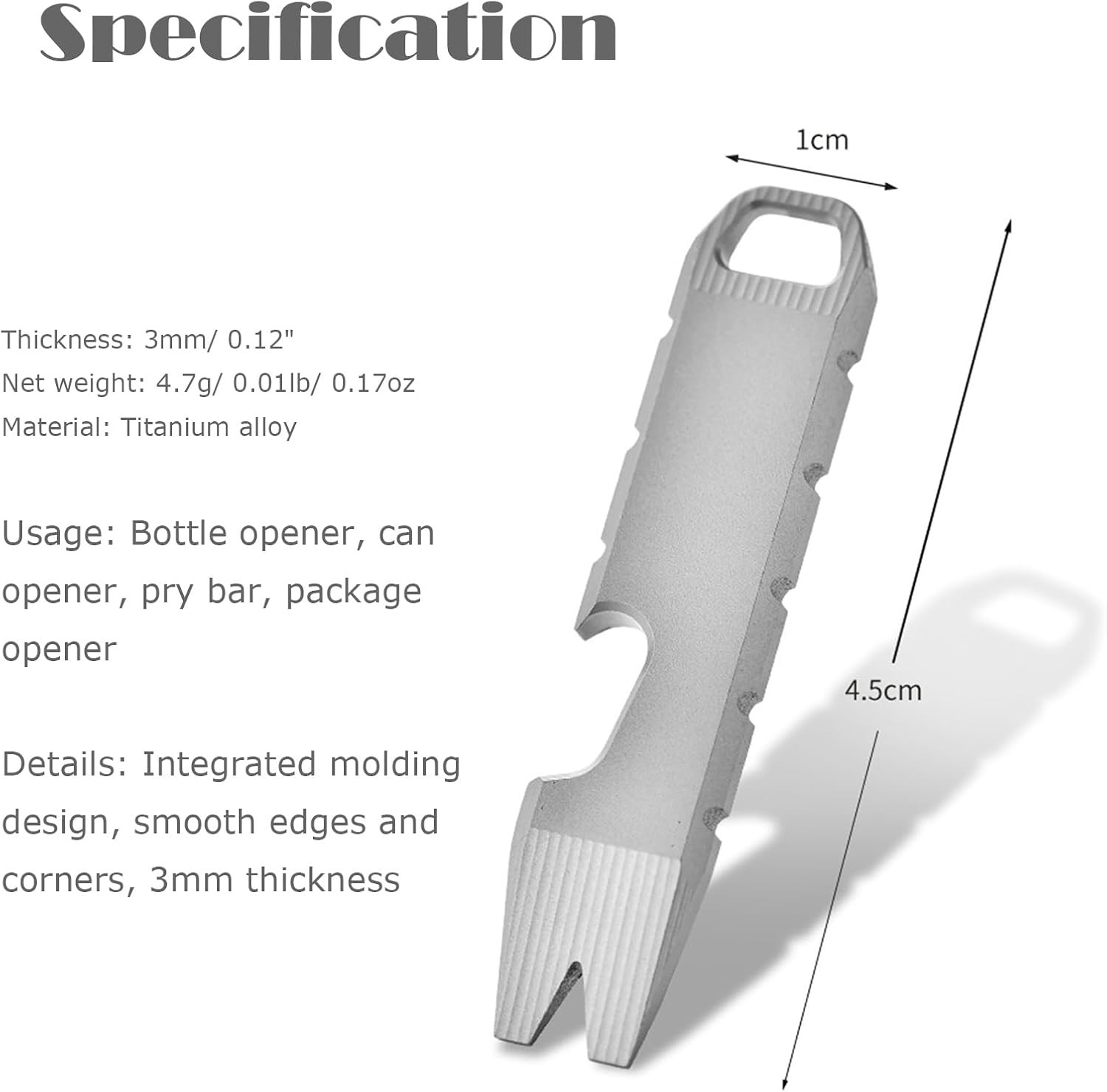 Mini Pry Bar Multi Tool Titanium Bottle Opener Keychain Screwdriver