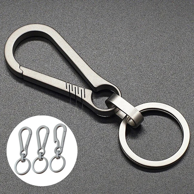 Titanium Carabiner Keychain Hook Key Ring with Bottle Opener EDC Outdoor Tool