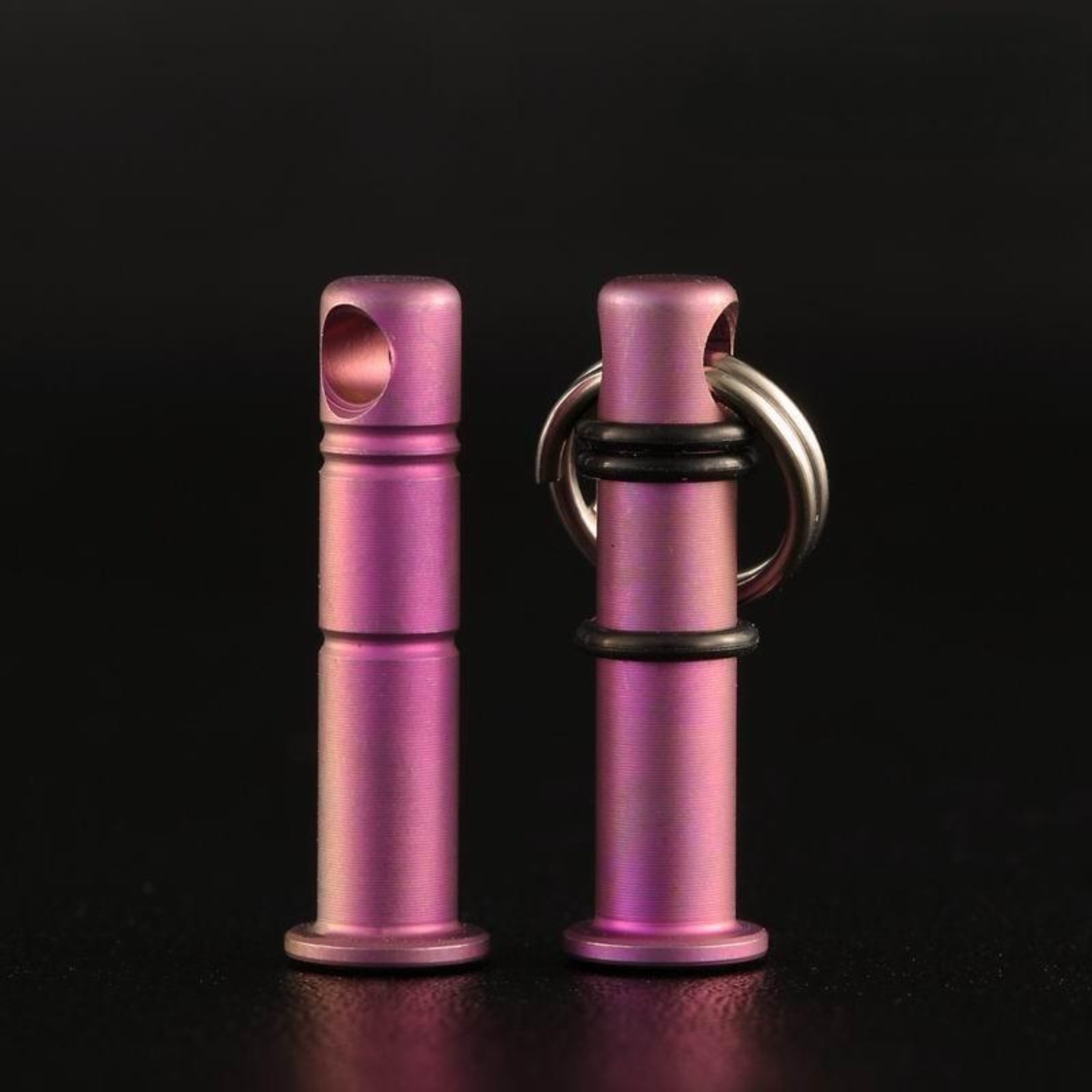 Titanium Lanyard Bead Bolt Holder with Split Ring Keychain Necklace Pendant DIY
