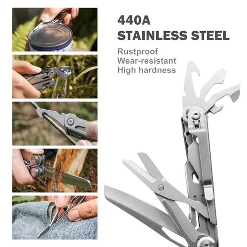 Multitool Stainless Steel 22-in-1 Pliers with Safety Locking Pocket Knife