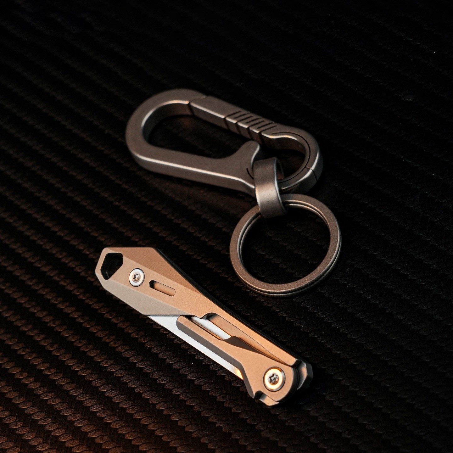 Mini Titanium Alloy Folding Utility Knife EDC Pocket Box Cutter Craft Tool