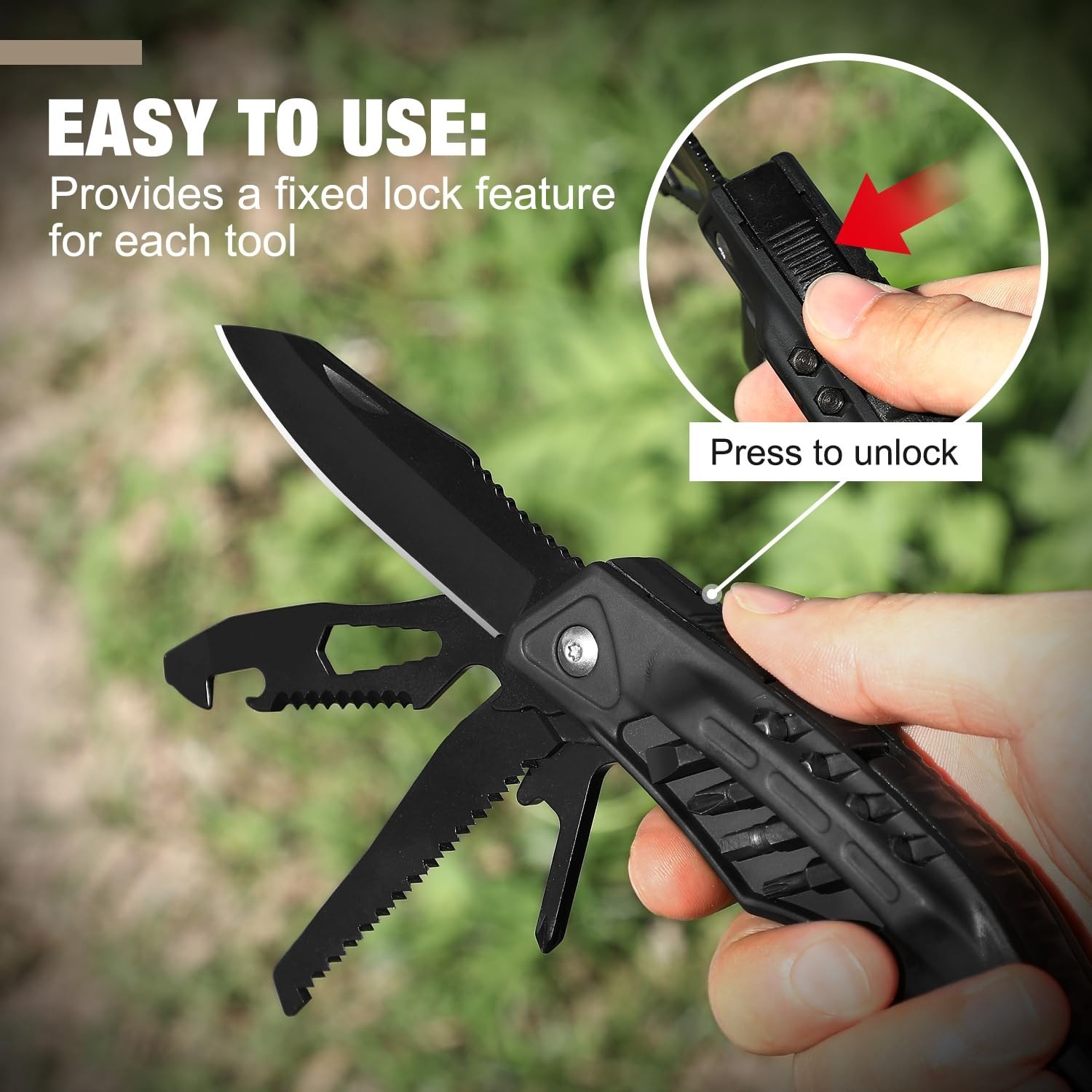 22-in-1 Camping Multitool Hammer Hatchet, Portable Axe & Screwdriver Set – Perfe