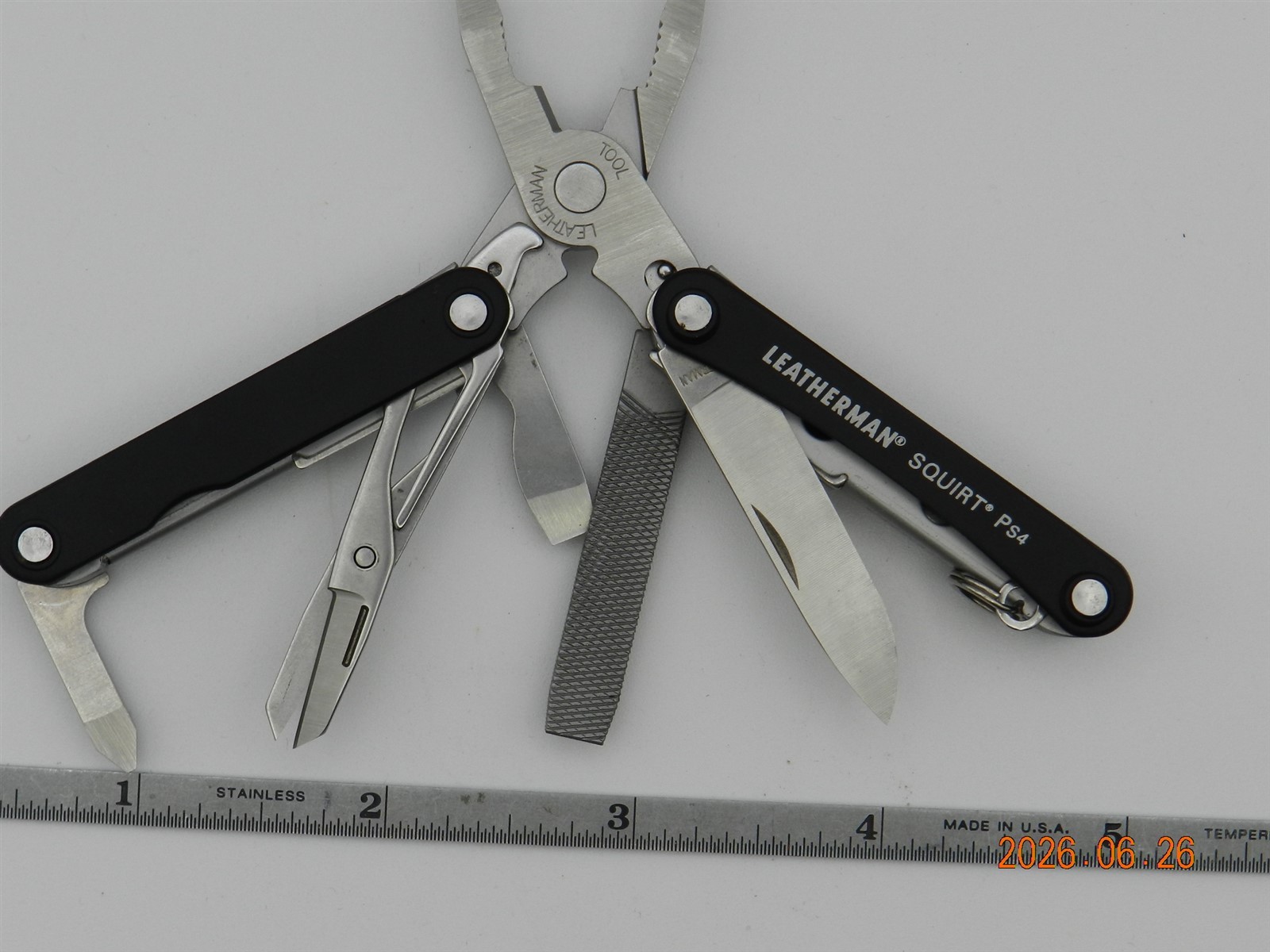 Leatherman Squirt Ps4 Stainless Keychain Tool 9-1 831189 Cessna Logo AsNew Black