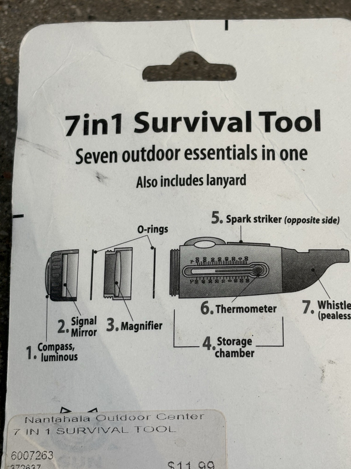 Seven in one survivor tool – outdoors, camping, hiking