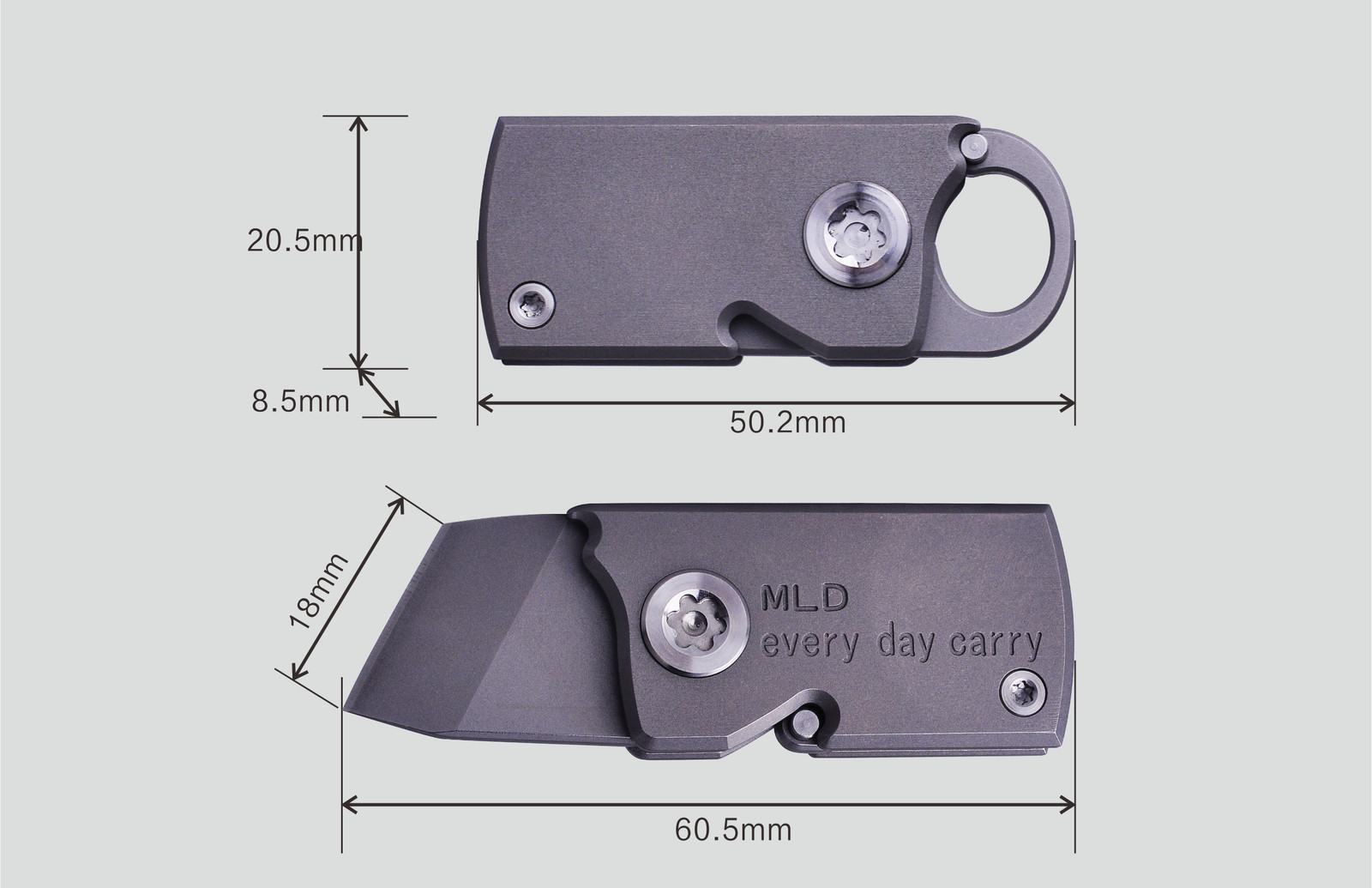 D2 Blade Titanium Knife Hook Mini Pocket EDC Tool Survival Folding Belt Keychain