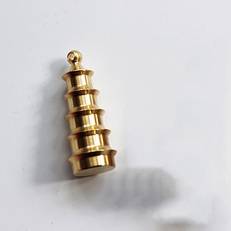 Hot Solid Brass Pagoda Keychain Pendants Bead Necklace Zipper Head Car DIY EDC