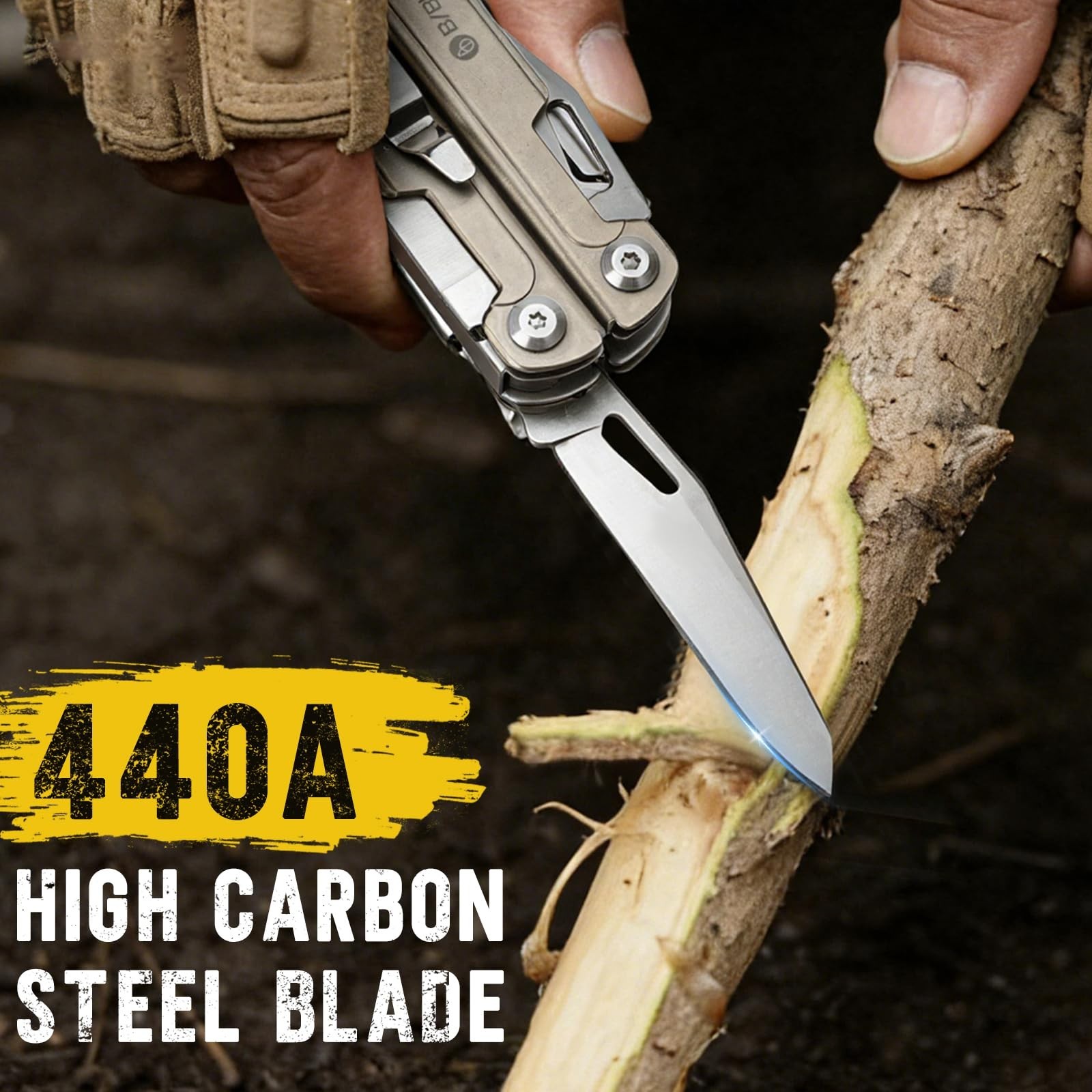 24-in-1 Titanium Multitool Pliers – Ultra-Light EDC Pocket Tool, Sheath & Clip,