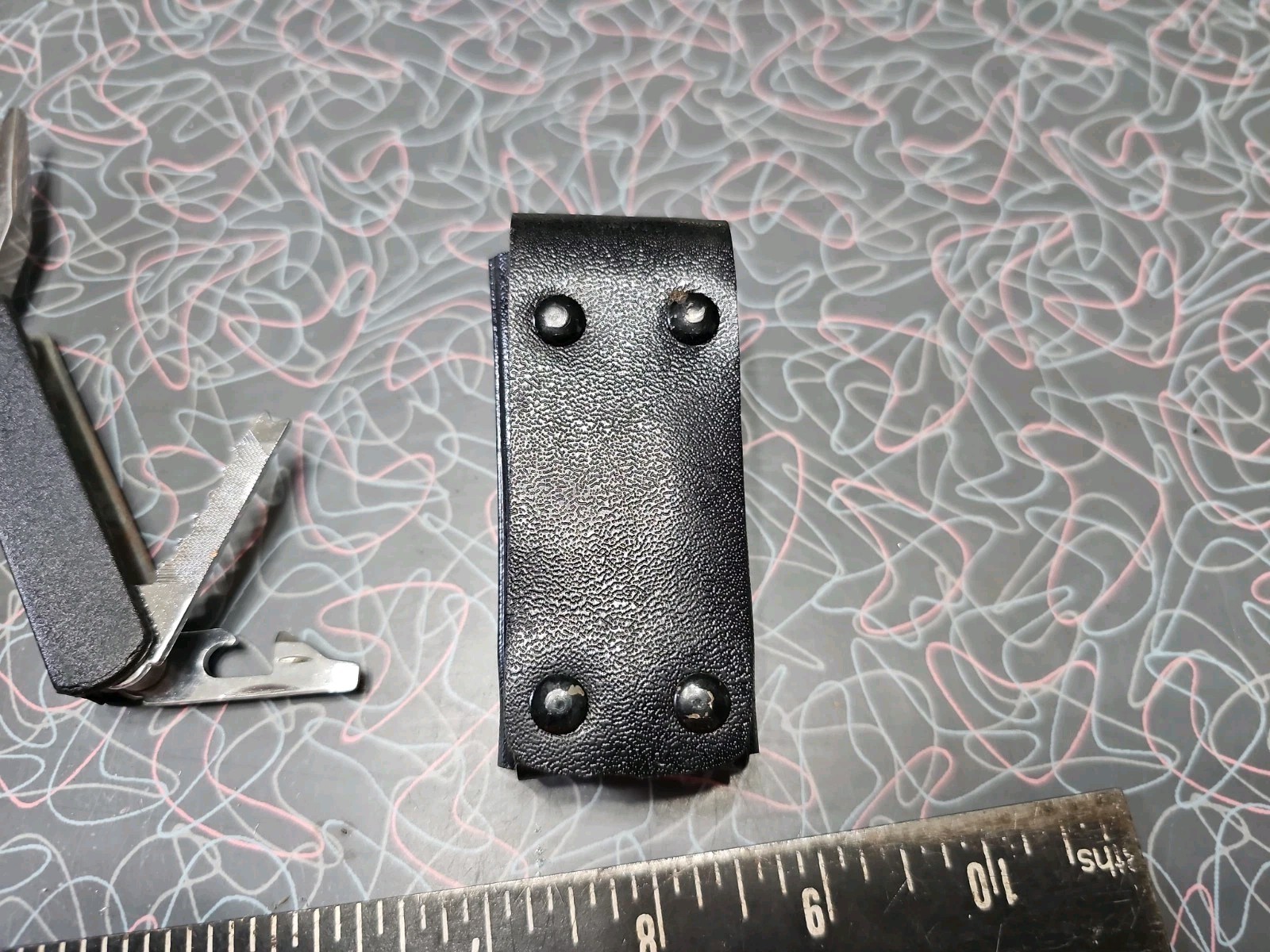 Vintage Multi-Tool with Black Belt Sheath Made in China Pliers Knife Screwdriver