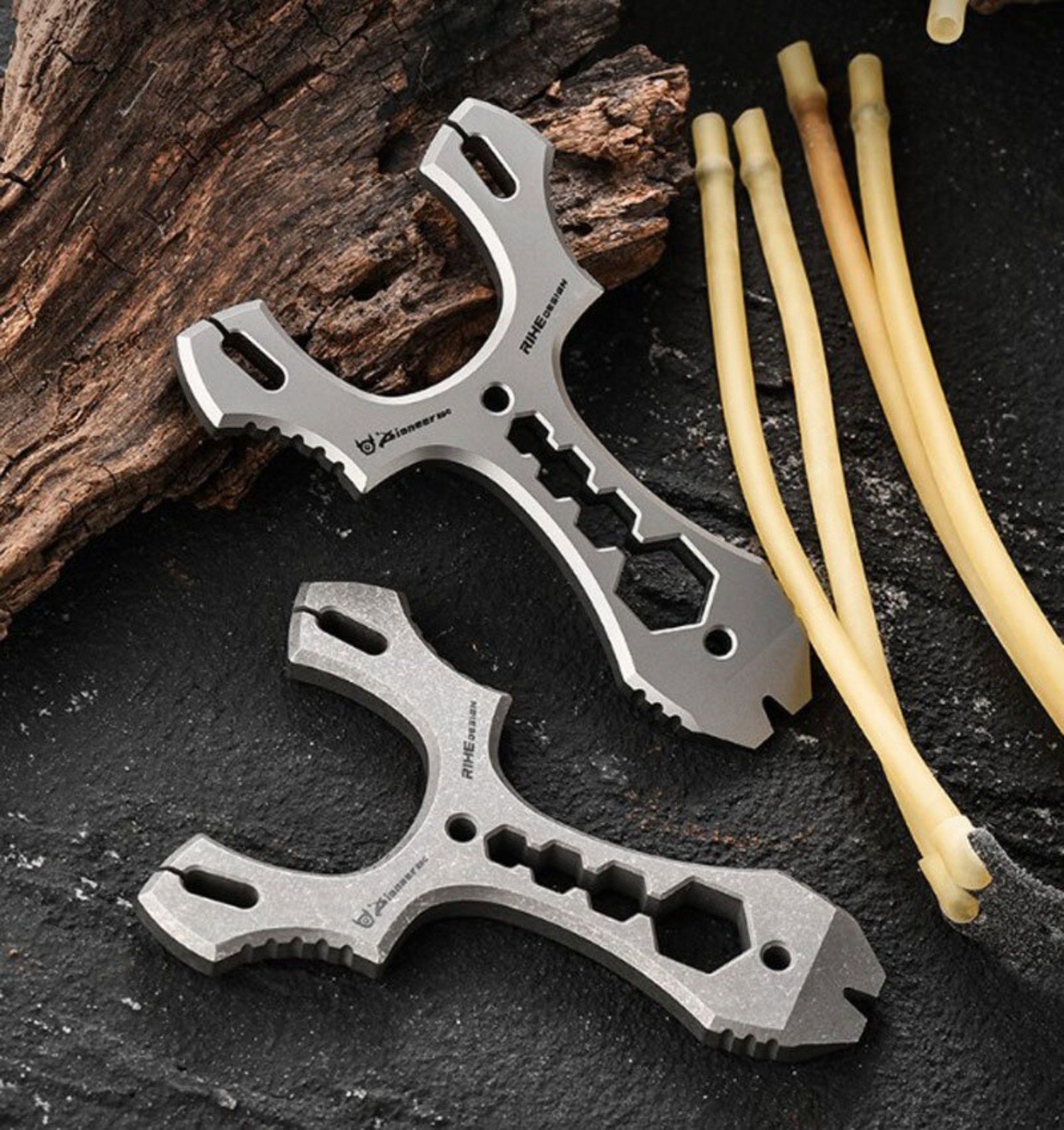 Portable Slingshot Flat Rubber Band Catapult Hunting Slingbow Archery Shoot Tool