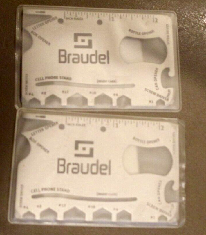 Braudel Pocket size Suvival Multitool Card – Stainless Steel (QTY of 2)