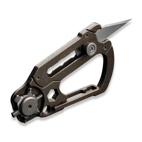 Civivi Polymorph Carabiner Keychain Titanium Multi Tool Bronze Utility Blades