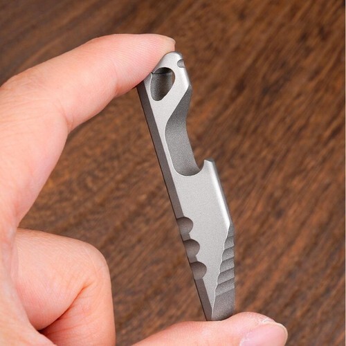Mini Titanium Pry Bar Crowbar Bottle Opener Portable Keychain Multi Tools EDC