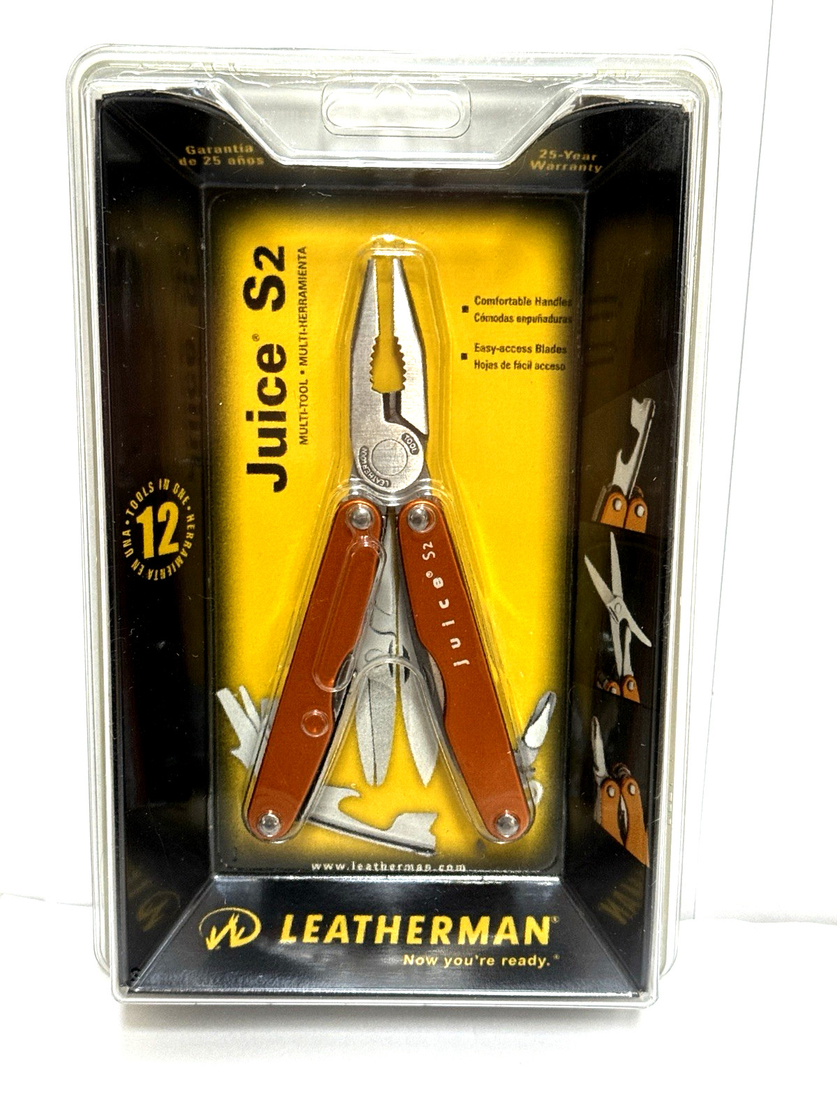 NOS Brand new Leatherman Juice s2 orange -New in Factory Sealed Clamshell