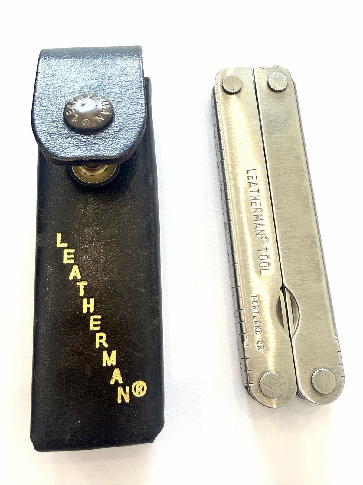 Rare Vintage Leatherman Multi Tool w/ Original Leather Case Sheath made in USA