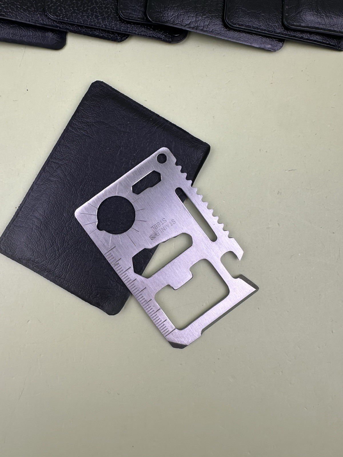 Lot Of 14 Stainless Card Multi Tool Utility Tools In Sleeves