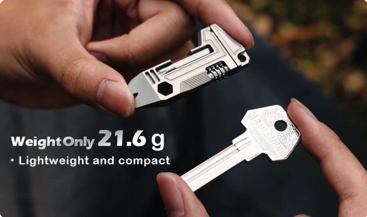 EDC Titanium Multi-Tools Adjustable Wrench Pocket w/ Bit Holder Keychain Gadget
