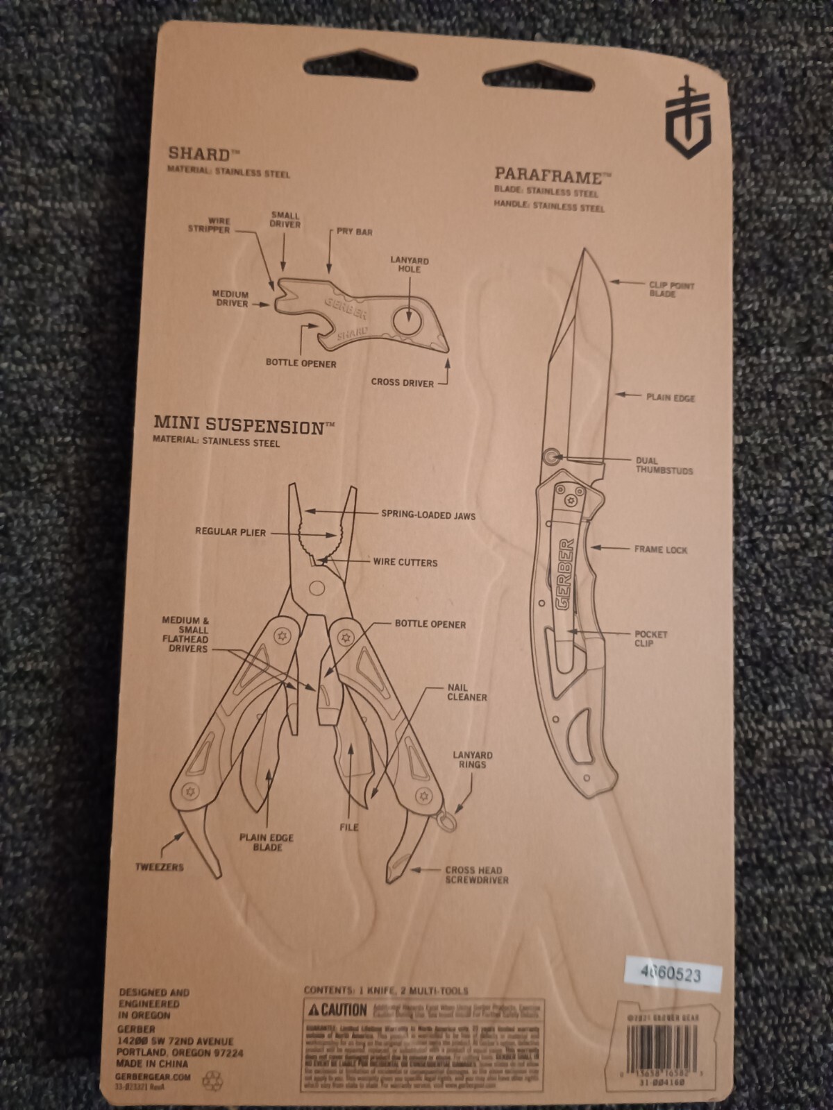 Gerber Paraframe Knife & Multi-Tools Lifetime Warranty New! Free S&H Best Gift!