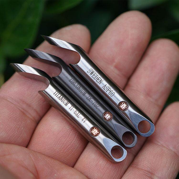 High quality EDC Tool Collectibles Titanium zirconium alloy Asp60 Damascus 59mm