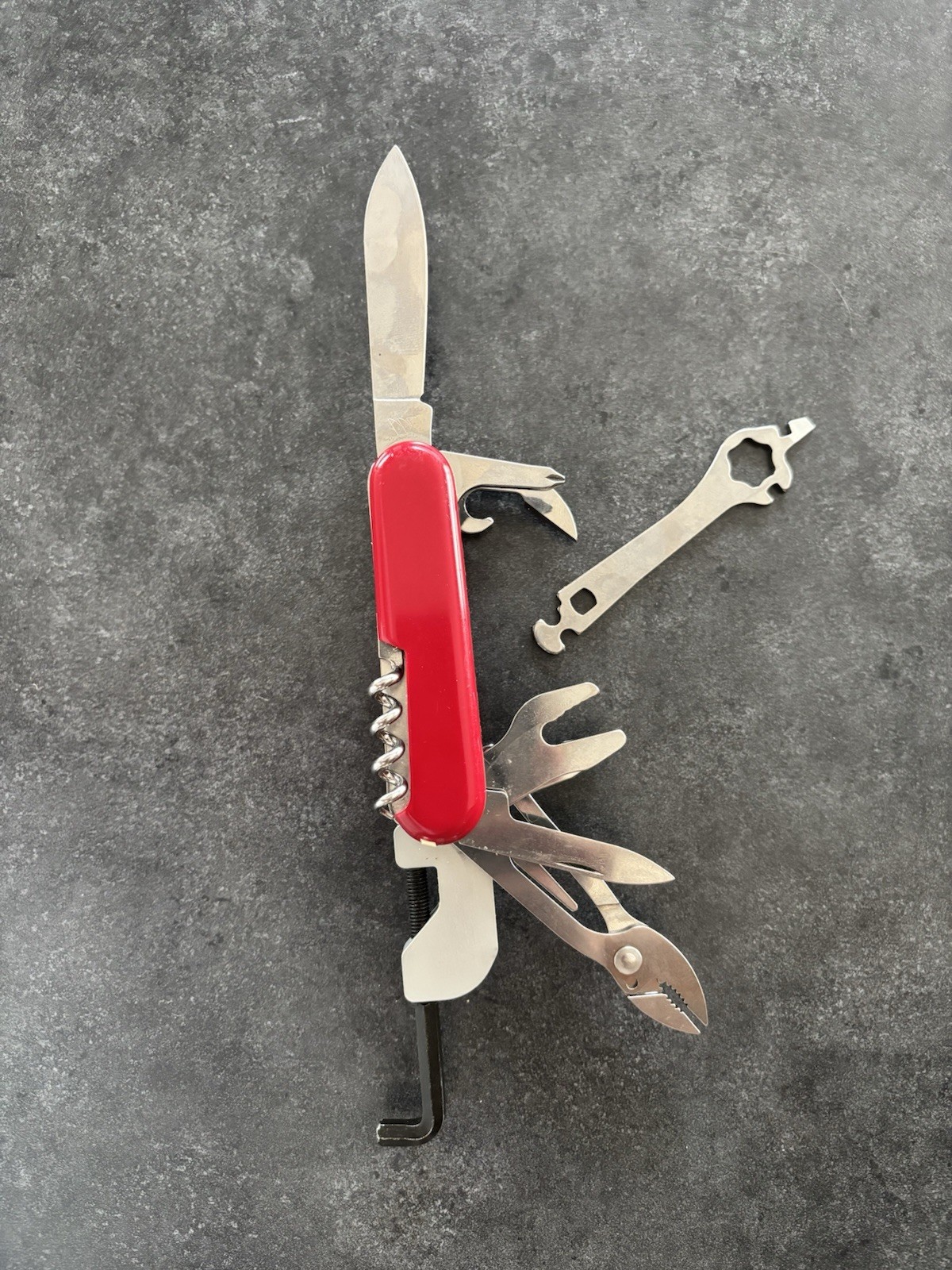Wenger Red Stainless Bicycle Multi-Tool Knife w/ Pliers Corkscrew Openers