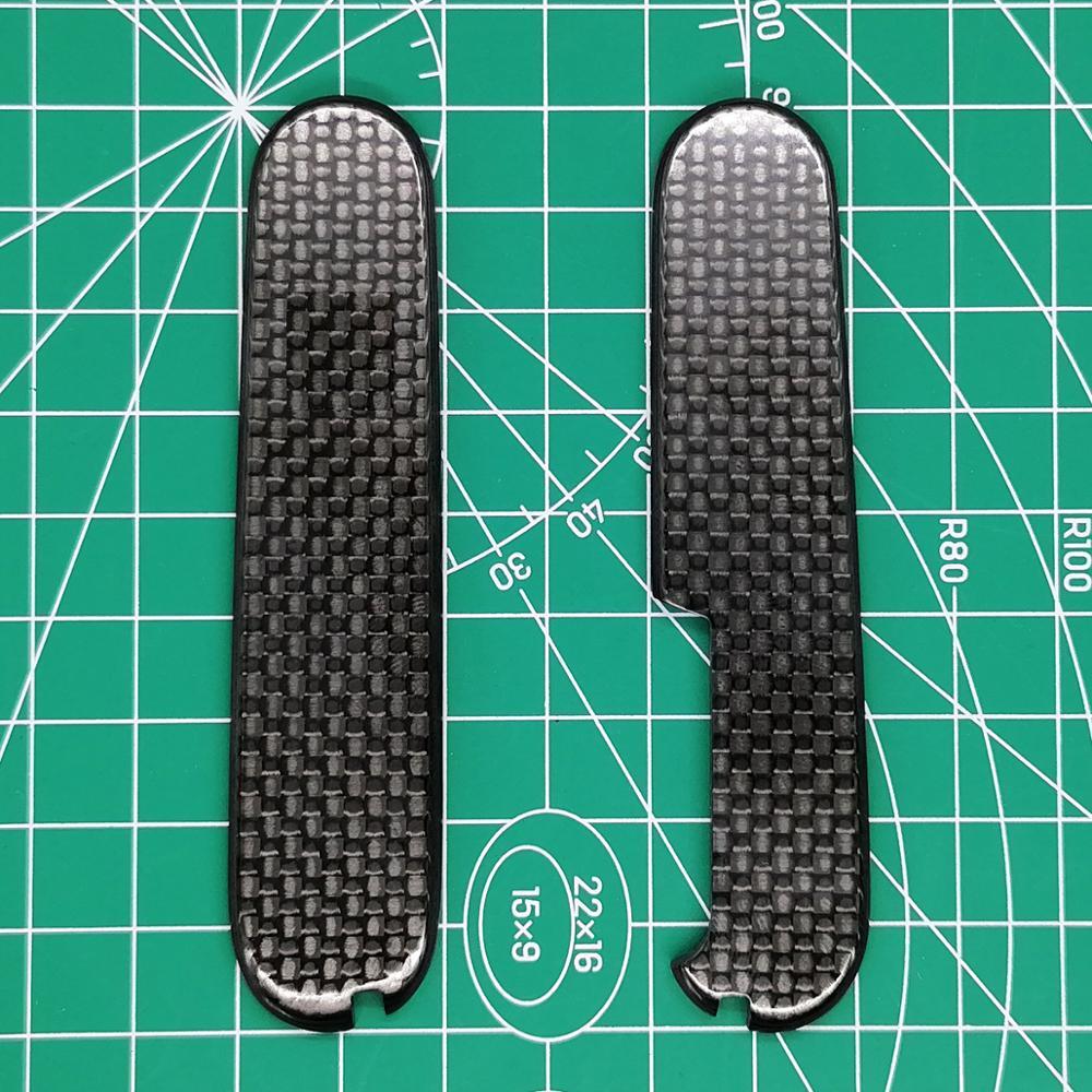 1 Pair Carbon Fiber Kn Handle Scales for 91mm Victorinox Swiss Army Kn/
