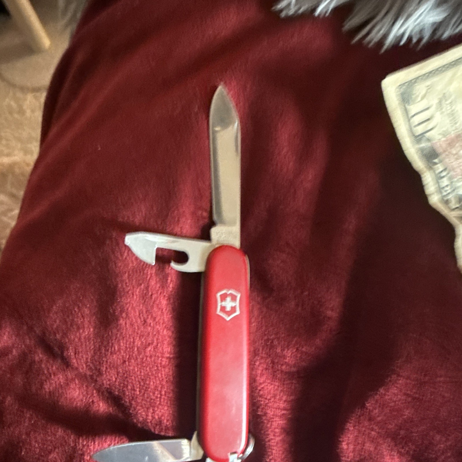 Victorinox Swiss Army Red Multi-Tool Pocket Knife Stainless Steel w/ Openers