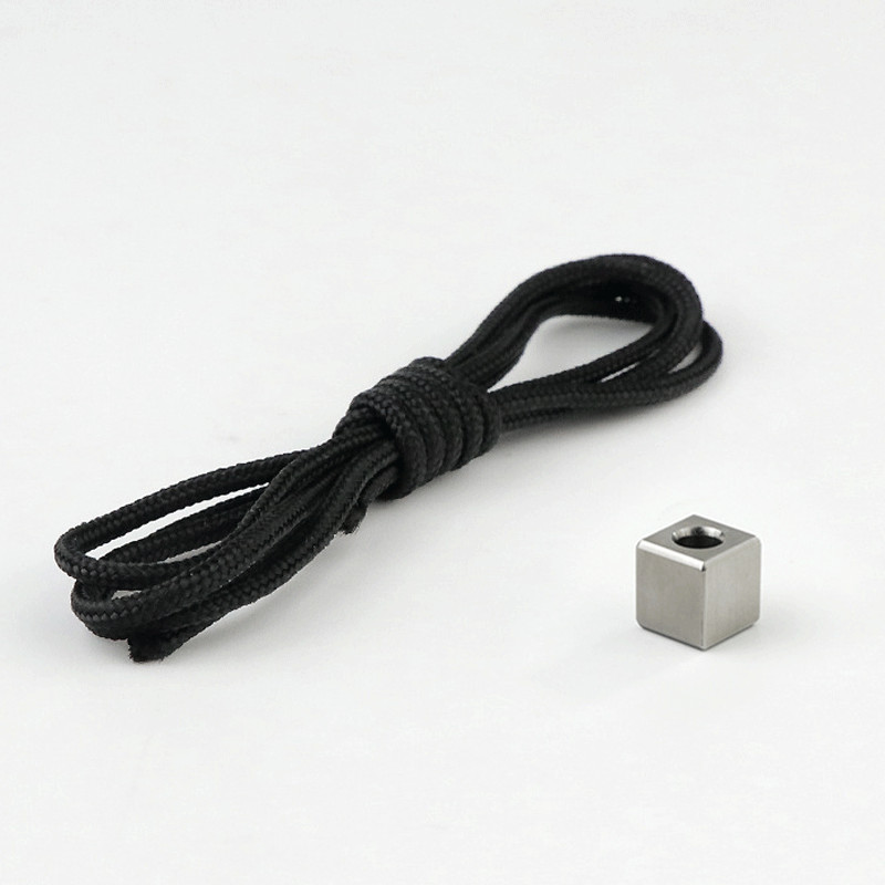 Square TC4 CNC Knife Lanyard Bead EDC DIY Parachute Pendant Rope Braiding Tool