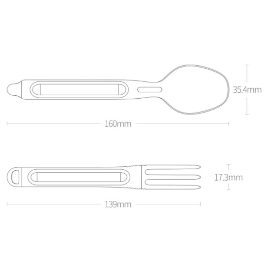 EDC 1 Set Creative Titanium Tableware Portable Spoon + Fork Home Kitchen Tools