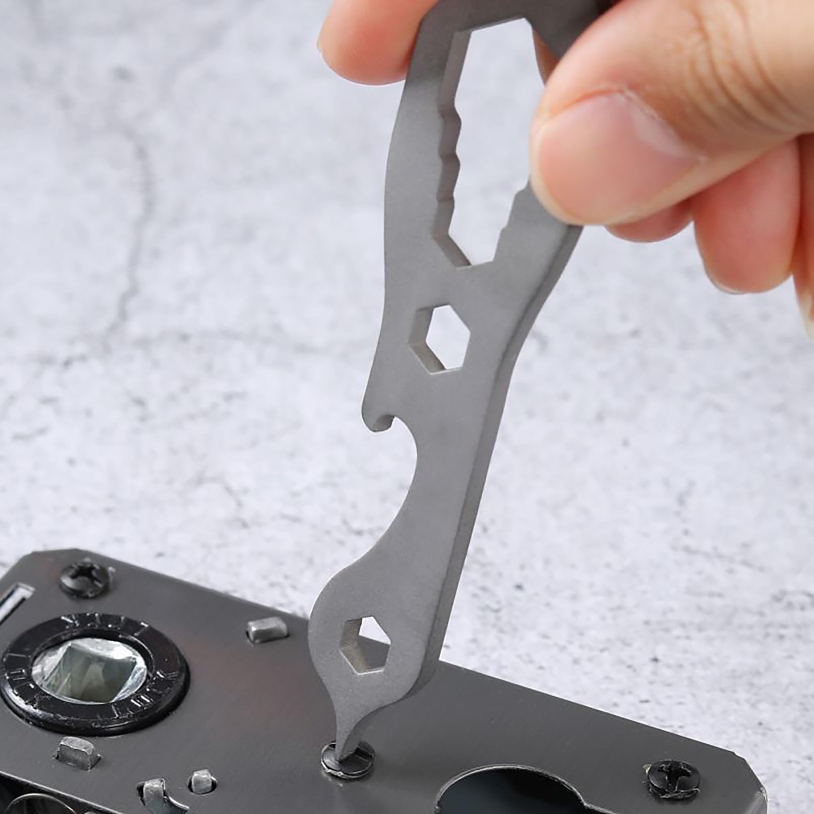 Titanium EDC Tools – Mini Multitool Pry Bar, Bottle Opener, Screwdriver, Hex …