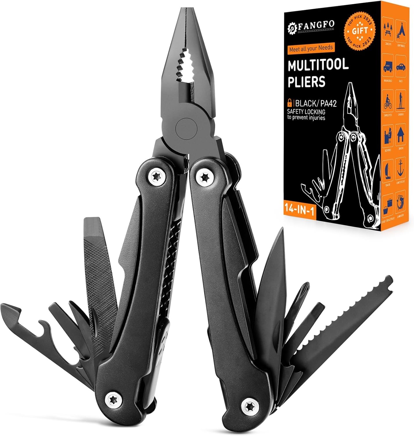 14 IN 1 Multitool Pliers with Pocket Clip, Portable Multi Tool