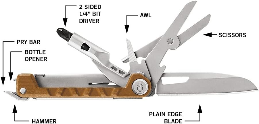Gerber Armbar Cork Multitool Pocket knife corkscrew Color:Orange (8 Tools)