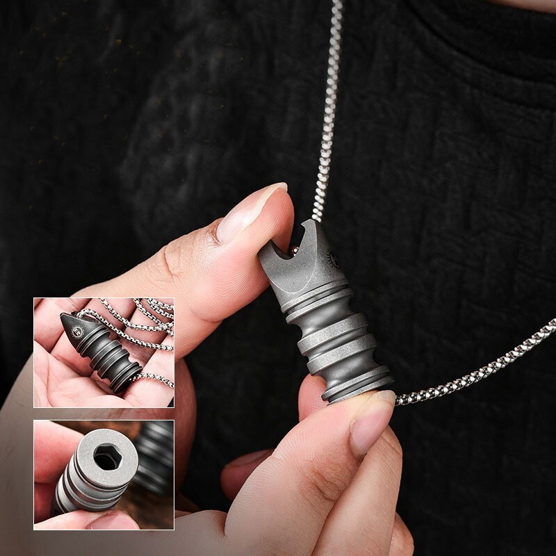 EDC Titanium Alloy Multi Tools Opener Screwdriver Prtable Pendant Bead Key chain