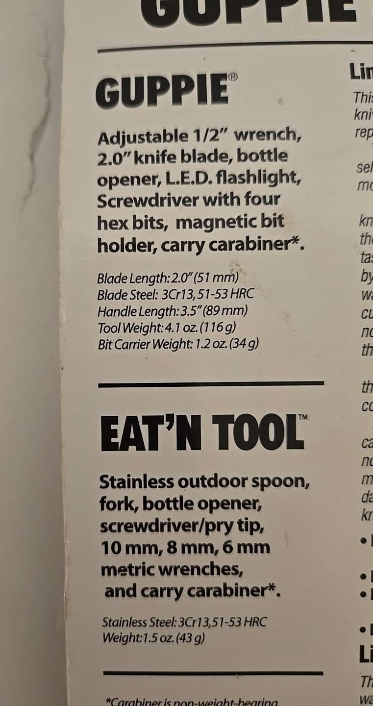NEW CRKT GUPPIE and Eat’n Tools New In Package 2000’s Multitool Rare!