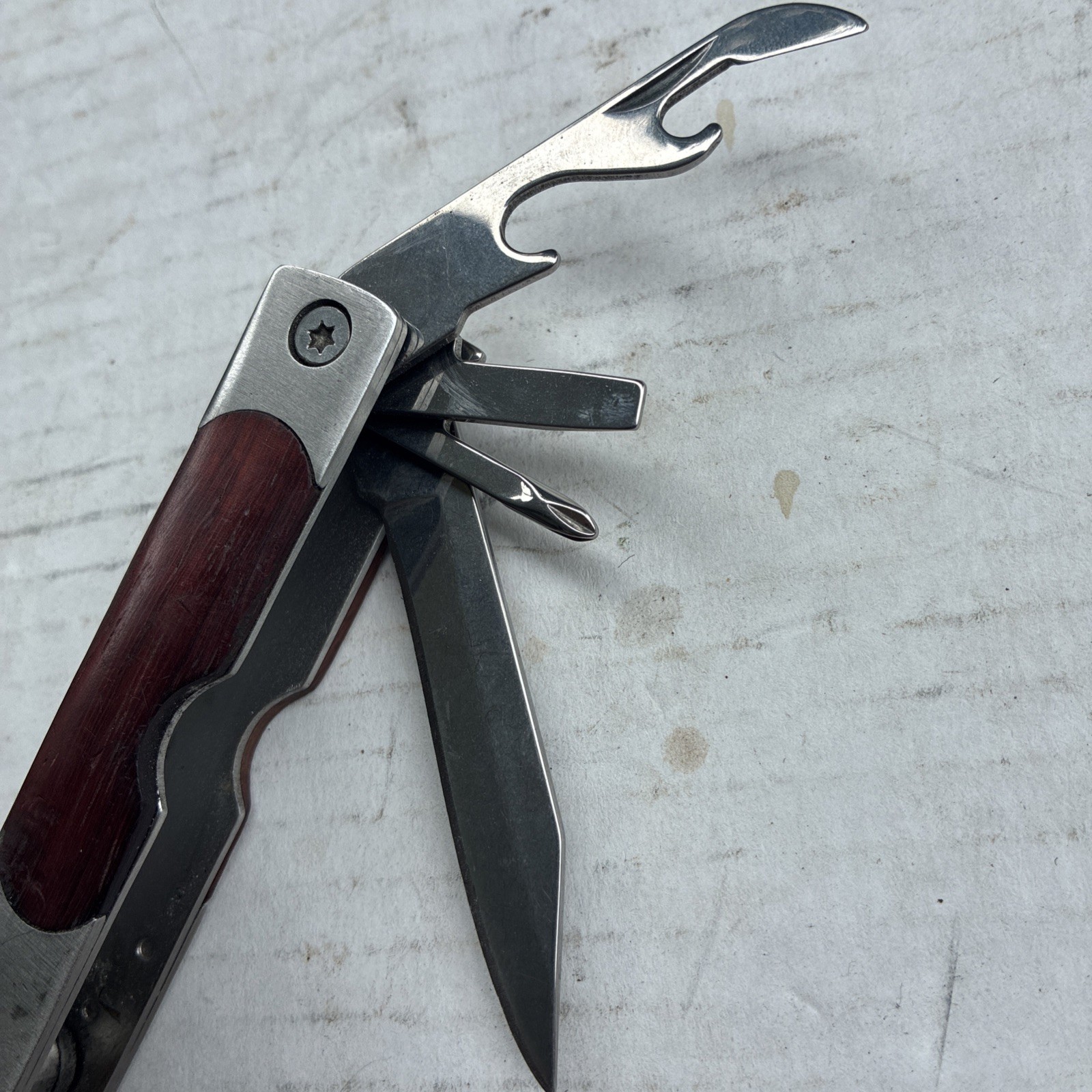 Sheffield Stainless Multi Tool Pliers File Knife Phillips Flathead Opener +read