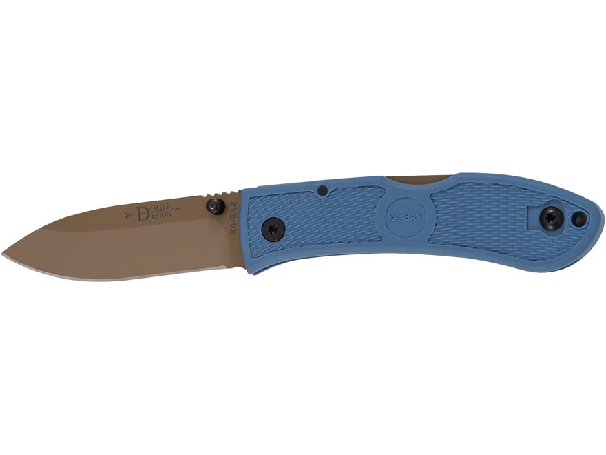 KA-BAR Dozier Pocket Knife 3″ Drop Point D2 Tool Steel Gray Blade Zytel Handle