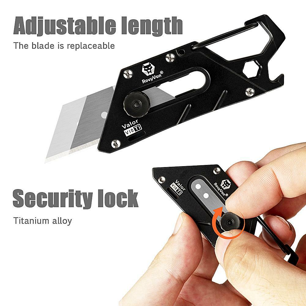 V10 Titanium Multi-purpose Utility Tool, stonewashed & sandblasted Ti, Rovyvon