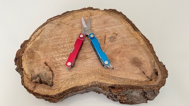 Leatherman Micra Multi Tool Stainless Steel Red& Blue Anodized Handled Scissors