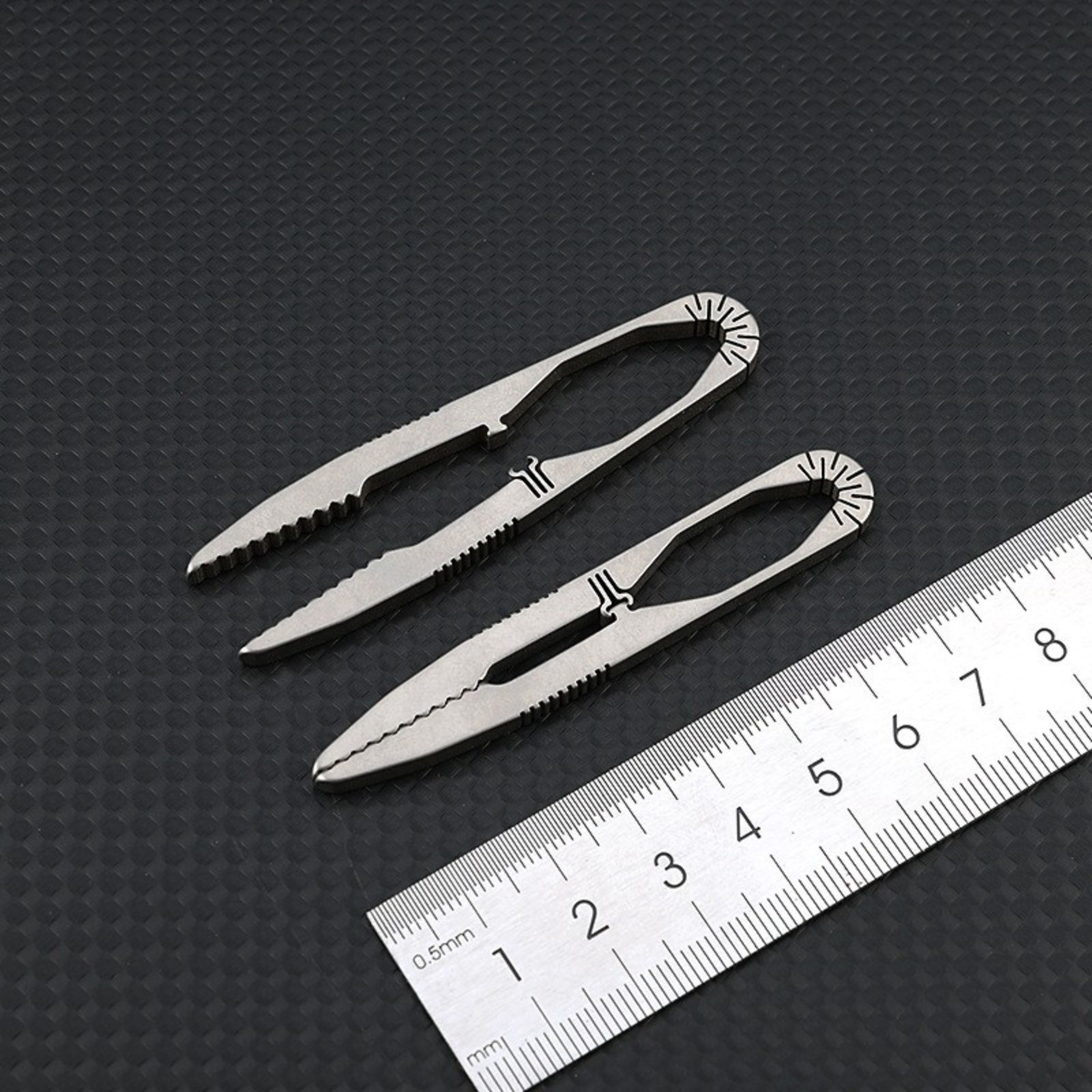 EDC Titanium Snap Tweezers Flat Head Clip Portable Outdoor Keychain Small Tool