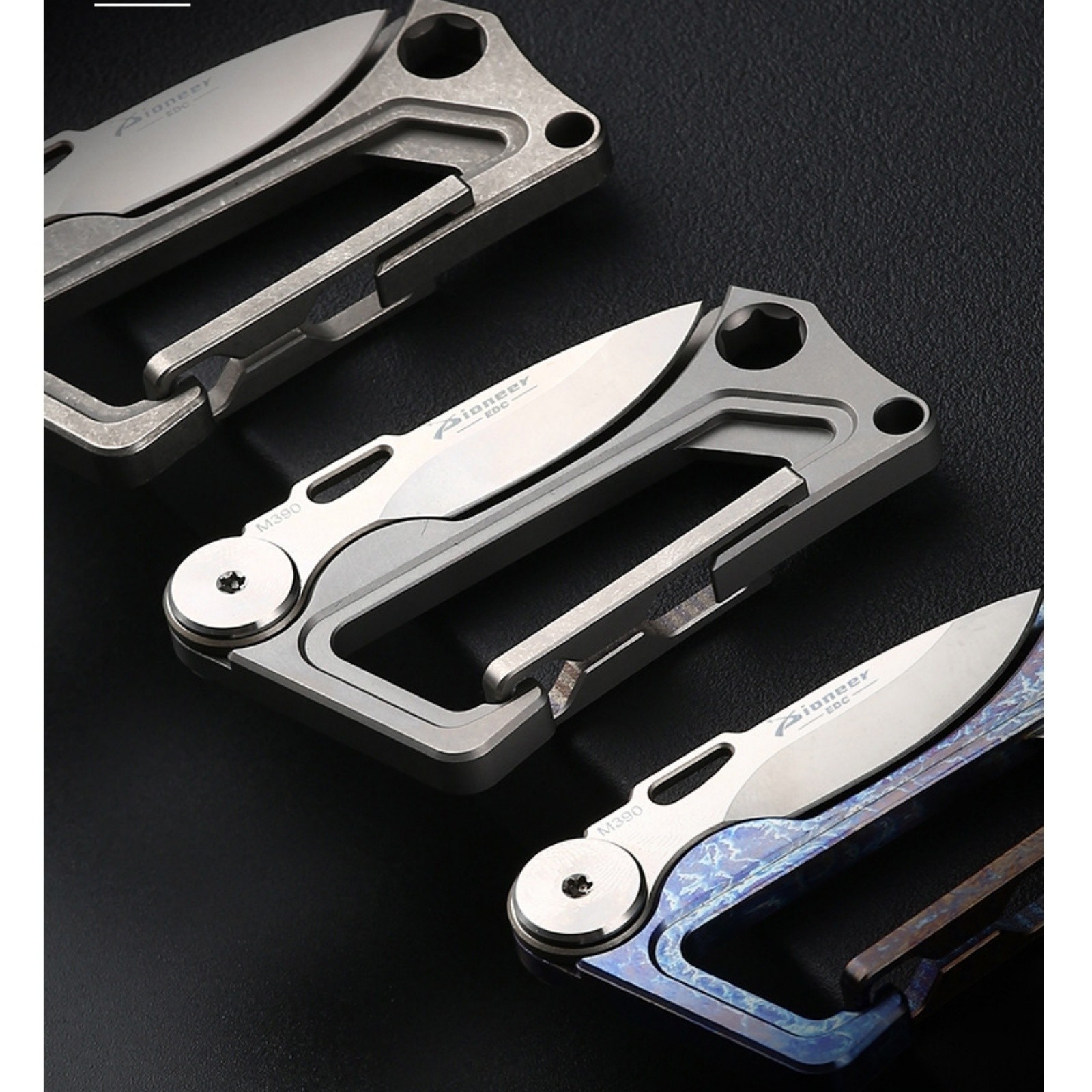Titanium Alloy EDC Keychain Carabiner Multi Tool Gear with Knife Durable