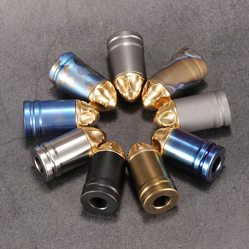 MG Titanium Alloy & Brass Parachute Cord Lanyard Bead Key Necklace Pendant EDC