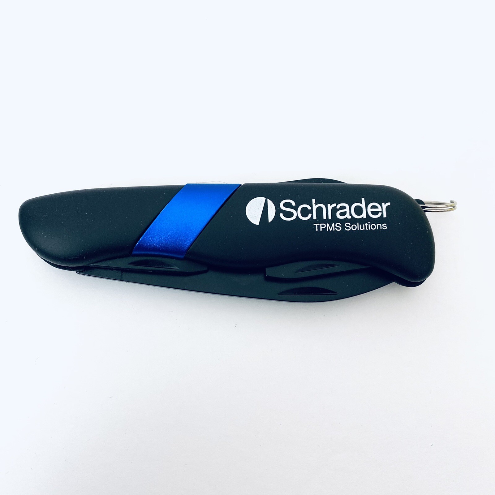 Schrader Pocket Knife Multi Tool Black Blue Keychain Classic Folding Promo Item