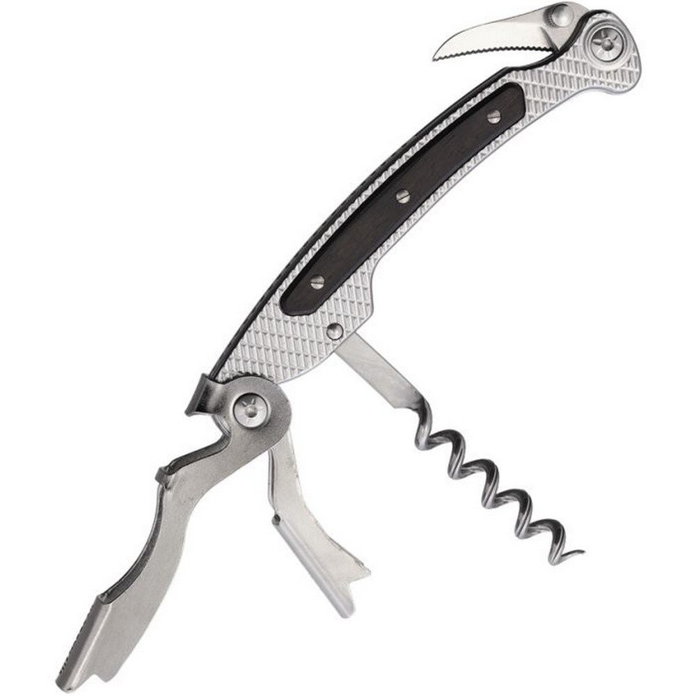 Maserin OSTE Corkscrew Serrated Blade Stainless – Ebony Wood Handles – 5001-EB